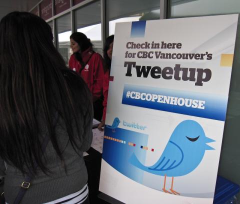 CBC Strombo Tweetup sign in 2009